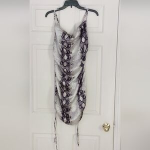 Dizzire Animal Print Snake Skin Mini Party New Yr Homecoming Bodycon Dress. Sz L